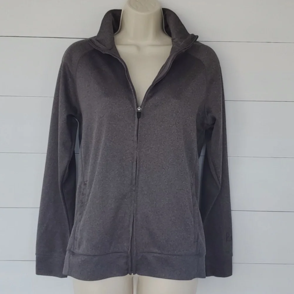New Alo Yoga Charcoal Gray Full Zipper Track Jacket Coat